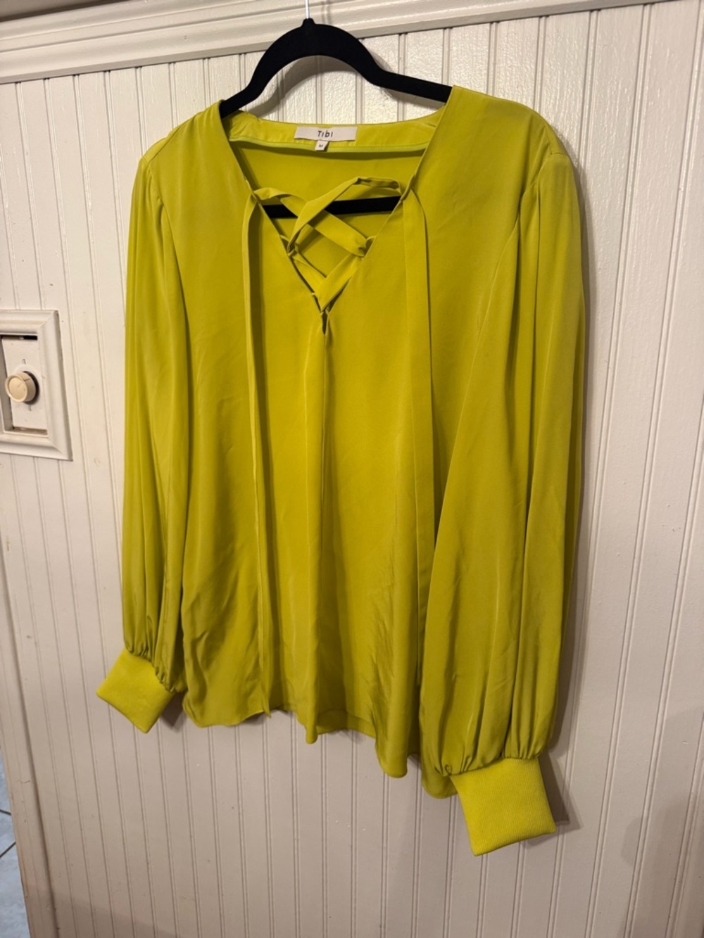 Tibi Lace up Silk Medium Blouse